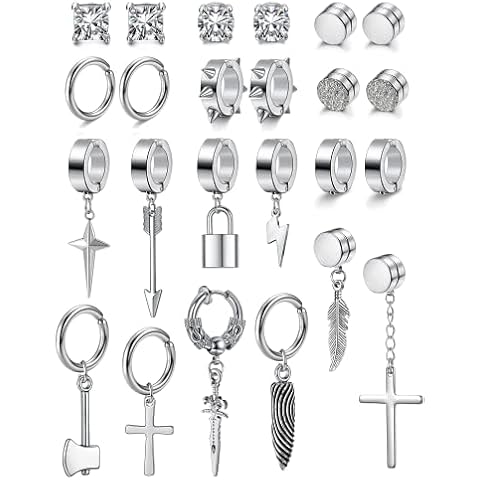 Diamday 24 Pcs Stainless Steel Fake Earrings Set Cover