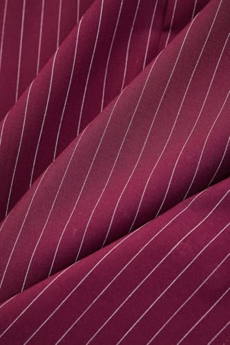 Image of SNITCH Luxe Men Formal Shirt | Slim Fit Full Sleeve Spread Collar Pinstripe Design | Breathable Viscose Blend & Stretch Fabric for Office Wear & Business Meetings
