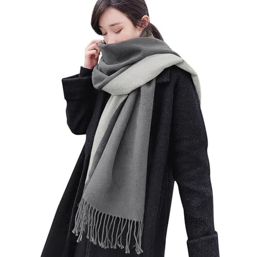 マフラー レディース 厚手 カシミヤタッチ 秋冬定番 ストール 大判 リバーシブル ショール 両面使える スカーフ 襟巻き 無地 フリンジ付き 防寒 暖かい ふわふわ おしゃれ クリスマスプレゼント 男女兼用