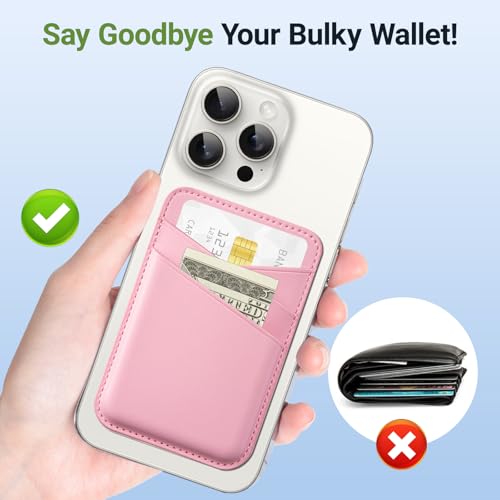 SHANSHUI 2 Pack Phone Wallets, Cell Phone Card Holder Premium Leather Credit Card Holder Stick on Compatible with iPhone, Most Smartphones - image 2