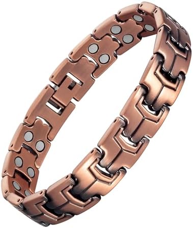 Rose Rosee Copper Magnetic Bracelet For Men - 3X 3500 Gauss Magnets, Adjustable Sizing Tool, 21mm Wide, 102g, Father's Day Gift Idea - View #11