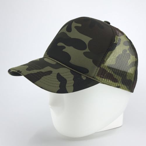 Image of The Vintage Year High Crown Foam Mesh Camouflage Trucker Hat Baseball Cap