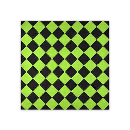 Buffalo Plaid Yellow Green Black silk scarf scarves funky for men for neck bufanda para mujer