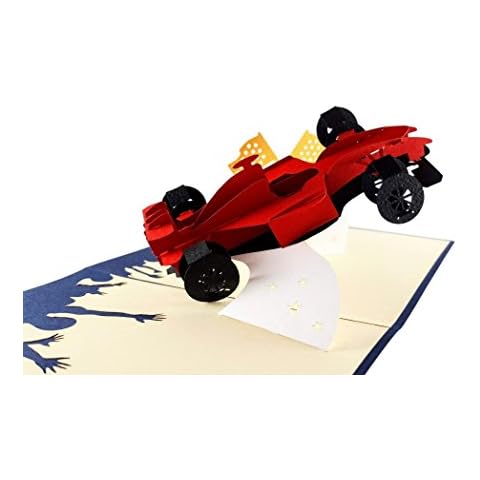 iGifts And Card Formula One 1 Racer 3D pop up greeting card - Car Racing, F1, Checkered Flag, Grand Prix, Half-Fold, Happy Birthday, Congratulations, Fun, Just Because, Friendship, Thank You, Miss You Cover