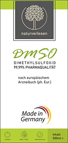 DMSO Dimetilsulfóxido 99,99% ph. Eur. Calidad farmacéutica. En botella de farmacia - a elegir: 100/250/500/1000 ml.