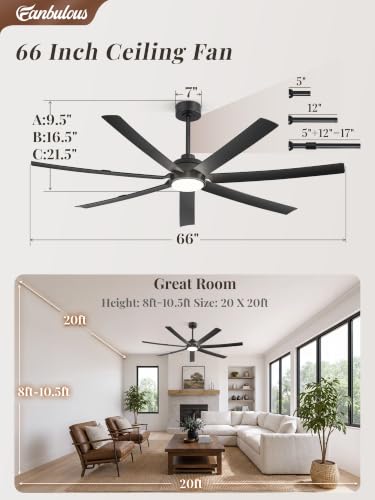 Fanbulous 66-Inch Black 6-Speed Ceiling Fan w/ Light + Remote $66 + Free S/H + 40% Off Code COUNTDOWN10 - image 6