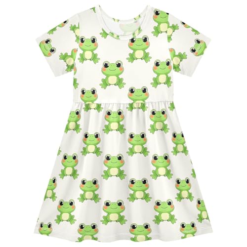 Girls Dresses Sundress Kids Short Sleeve Casual A Line Dresses