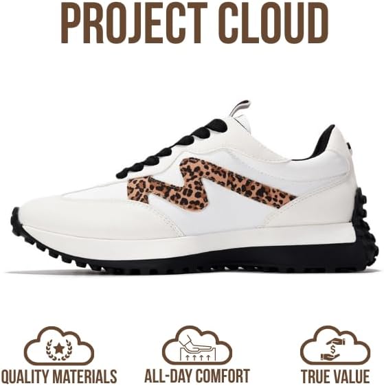 Project Cloud Trendy Fashion Sneakers for Women 2026 - Memory Foam and Non-Slip Comfortable Casual Ladies Shoes for Womens Fashion Sneakers - Lightweight Lace-up Shoes (Lecco) - Image 3