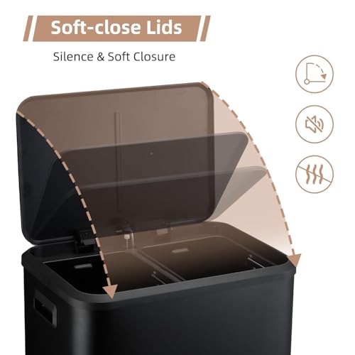 Caneca de basura rectangular 30 litros con tapa soft-close miniatura 5