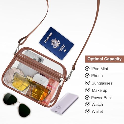 Image of Clear Bag for Stadium Events Clear Sports Fan Handbags Purses with Adjustbale Strap for Concerts Festivals Game Day