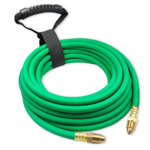 30FT Argon Gas Hose Inert Gas Welding Hoses for MIG/TIG Welding Regulator Argon/CO2 Flowmeter Regulator Hose 5/8 UNF-18RH NPT Fittings Welding Accessories for MIG/TIG Welder