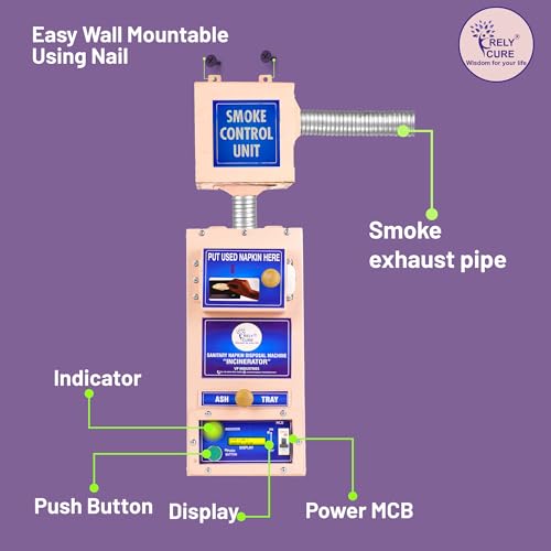Image of BY VP Industries (Small-100 Pad Per Day) Sanitary Napkin Incinerator with Smoke Control Unit | Pad Destroyer with a burning capacity of 5 to 6 pads per cycle in a 15-minute duration.