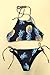 Cupshe Fashion Women's Pineapple Printing Halter Padding Bikini Set (S), Multicolor