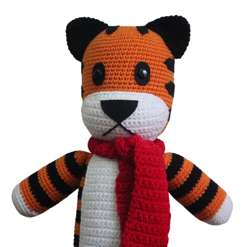 13'' Handmade Hobs Tiger Plush Hobshie Tiger Crocheted Stuffed Tiger Toddler Gifts