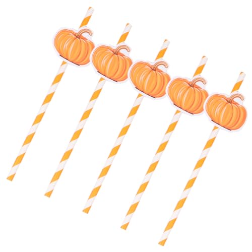40 pitillos de papel naranja para fiesta de Halloween miniatura 1