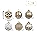 Valery Madelyn Christmas Ornaments Set, 30ct 2.36 Inches White and Gold Shatterproof Christmas Tree Decorations Ball Ornaments Bulk, Elegant Hanging Ornaments for Xmas Holiday Party Decor
