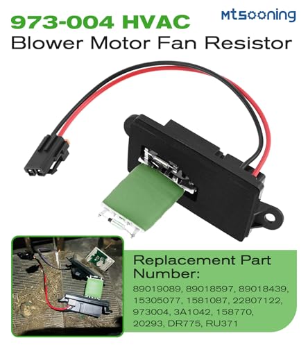Image of HVAC Blower Motor Fan Resistor Replacement for 1999-2006 Chevy Silverado /GMC Sierra 1500 2500 3500 & 2000-2002 GMC Yukon,2 Holes Mounting Flange,7-Pin,Replace 973-004 89019089 15305077 22807122 RU371