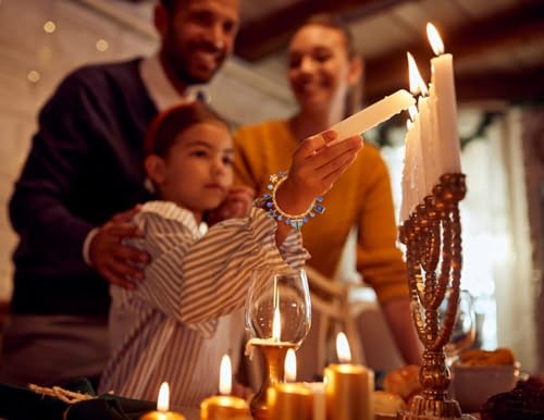 ZOLEAROPY Hanukkah Bracelet Jewish Festival of Lights Star of David Menorah Dreidel Charms Bracelet Chanukkah Bat Mitzvah Jewelry Gift for Women Men2