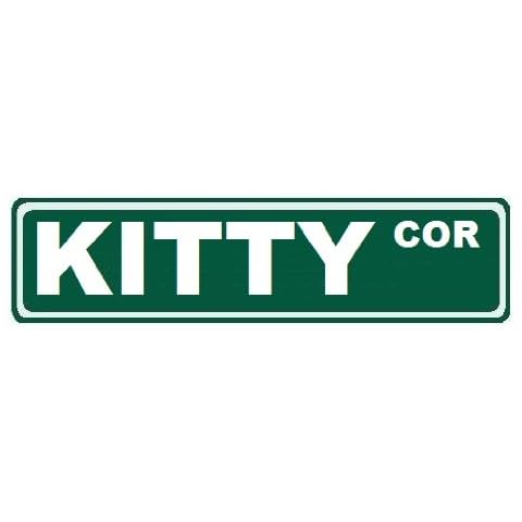 Kitty Corner Custom Street Sign 6x24" Novelty Sign Home Decor Novelty Humor Motivation Funny Sign Famous Street Sign Cat Lover Kitty Meow Great Gift Cover