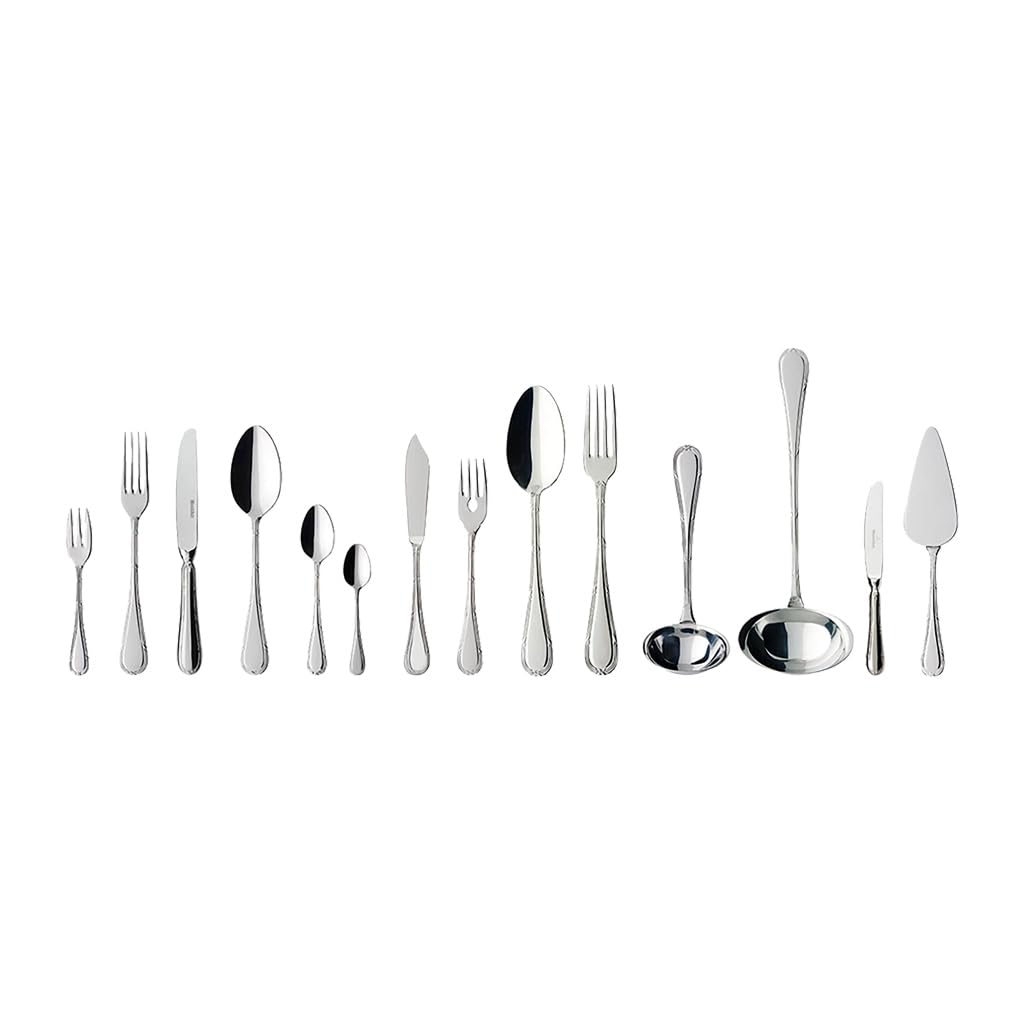 Villeroy & Boch - Kreuzband Septfontaines Besteckset 113-teilig Silber, Spülmaschinenfest, Besteck Set für 12 Personen, Besteckset Platin, Besteck, Edelstahl