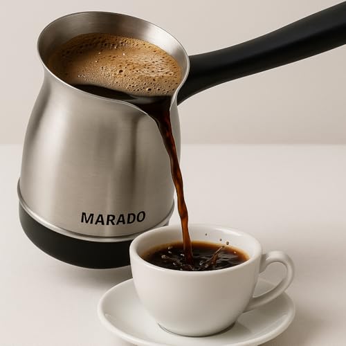 Image of MARADO stainless steel body mini portable electric coffee maker tea electric kettles, tea kattle tea maker electric kettle hot water tea boiler pot kettles (600ml)