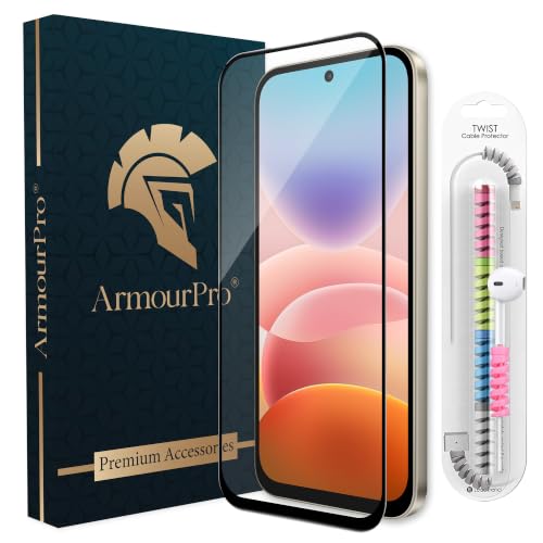 Image of ArmourPro Military-Grade Tempered Glass for Redmi 17-9H Anti Scratch, Edge-to-Edge Coverage, HD Clarity, Smooth Touch, Case Friendly, Easy Installation Kit with Cable Protector