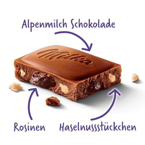 Milka Trauben und Haselnüsse Tafelschokolade, 90 g – Ansicht 3