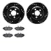 Dynamic Friction Company Rear Brake Rotors-Drilled and Slotted-Black with 5000 Advanced Brake Pads 8502-54382