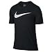 NIKE Men's Dry Swoosh Heather Tee, Black, Large