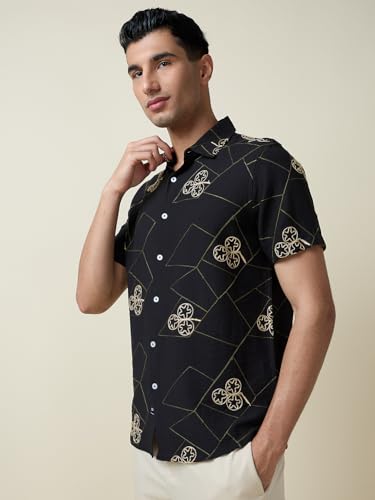 Image of Thomas Scott Men Premium Embroidered Slim Fit Casual Shirt