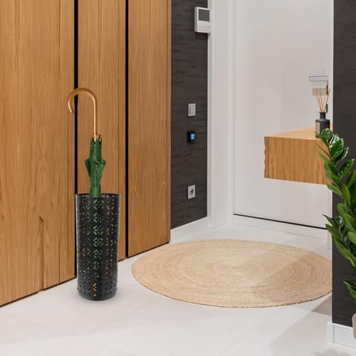 Support polyvalent pour fleurs séchées et parapluies en fer noir