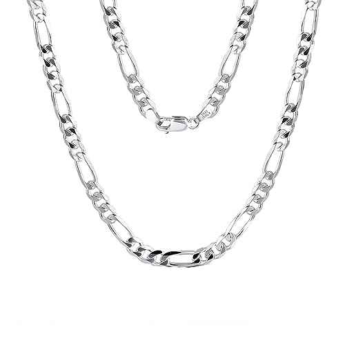 Collier Chaîne Figaro Argent 925 cadeau idéal femme 45 cm polie