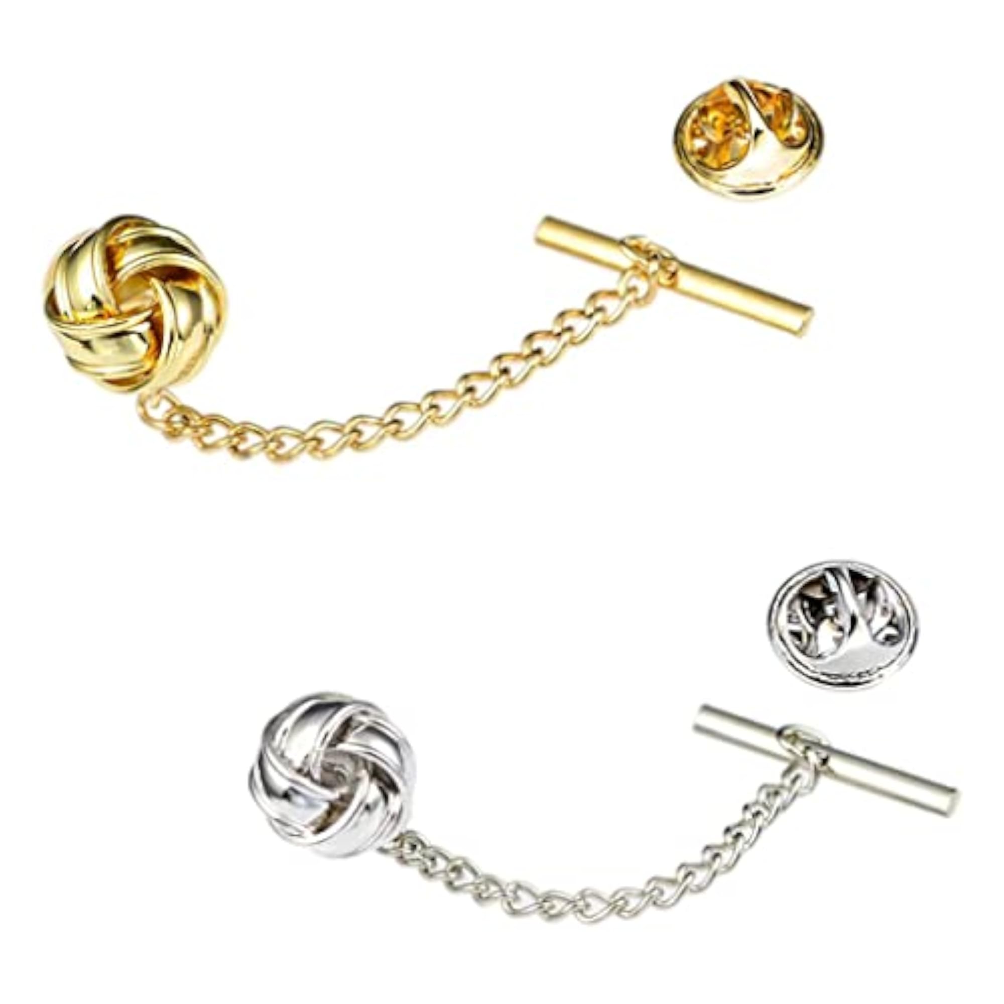3pcs Men's Tie Tack Pins and Collar Pins for Valentine's Day