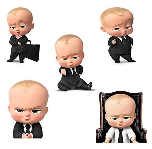 Image of Pretty Ur Party Boss Baby Theme Paper Cutouts for Birthday Parties, Boss Baby Party Supplies decor, Birthday Party Decoration Cut-Outs (10 pcs) - Blue /Black