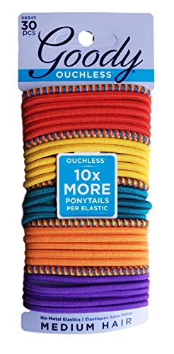 Goody WoMens Ouchless Braided Elastics, 30 Count (Festival Primary)
