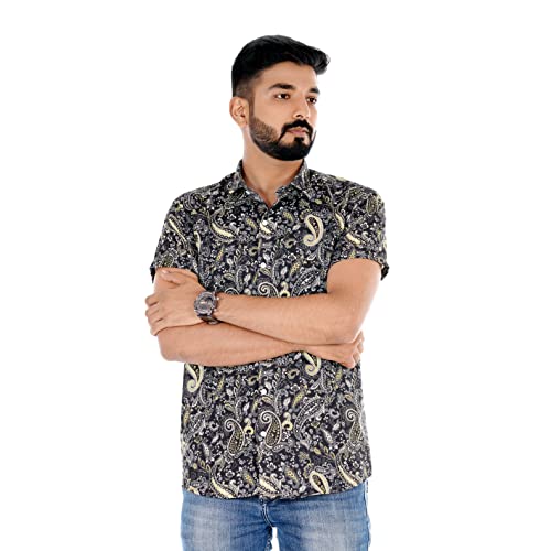 Image of Venisa Men's Cotton Blended Printed Casual Shirt