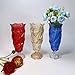 Eastern Rock Glass Flower vase 2.4lb 9.5inch,Bohemian Style, for Centerpieces,Wedding,Home Decor Glass Vase (Red)