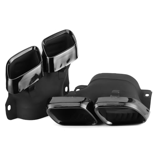 Embouts D'échappement Chromés Quad, Accessoire de Voiture de Mise à Niveau pour MercedesAMG C63/S W205 C205 PreFacelift 20152018 Saloon Estate Coupé Cabriolet (Noir