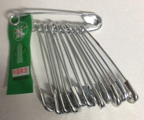 Safety Pins Extra Large 53 mm Silver Chrome Scarf Shawl Brooch Handkerchief Blankets, Skirts Baby pins