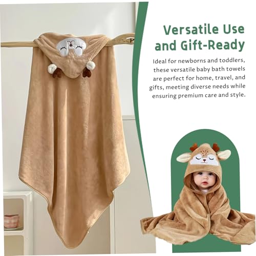 Serviette de bain à capuche bébé absorbante 80x80 mixte lot de 3