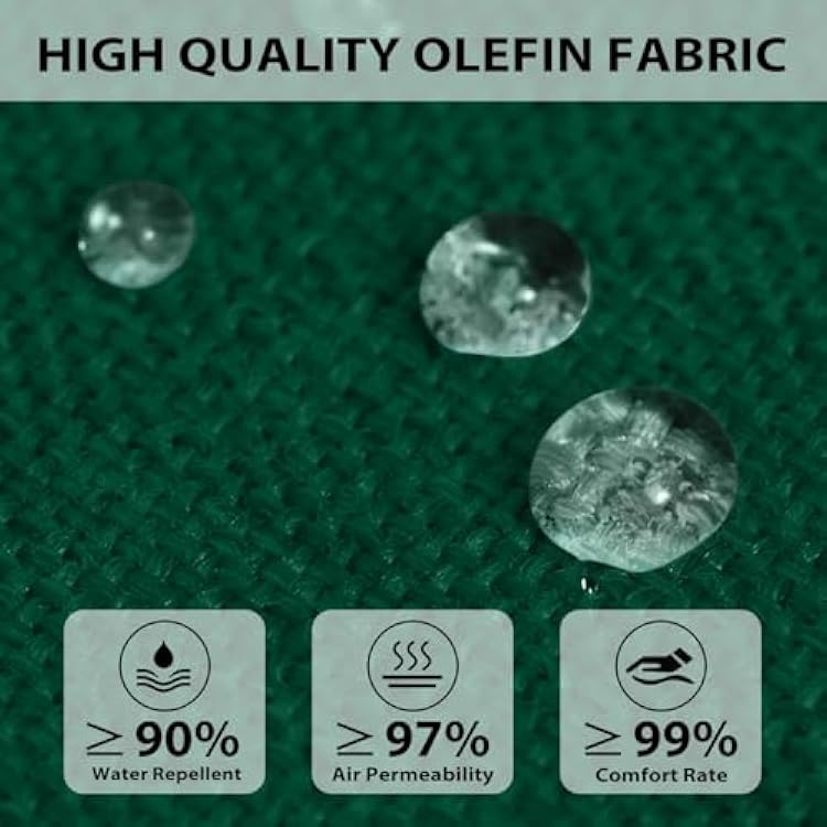 Sundale Outdoor Olefin - Juego de 4 cojines acolchados para tumbona, plegables para patio, resistente al agua, con correas color verde azulado, 80 x 26 pulgadas