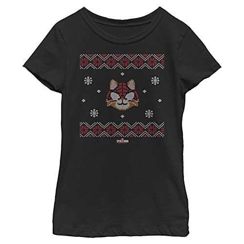 Marvel Miles Morales Spider Cat Sweater Girl's Solid Crew Tee