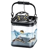 釣り バケツ 透明 改良型 滑り止めロープ付き 釣り バッカン 釣り道具 【魚が一目瞭然】水汲み 折りたたみ バケツ