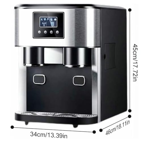 8L Automatic Ice Maker & Water Dispenser, Touch Control Countertop Machine, 18Kg/24h Bullet Ice Production, Fast Cooling for Home & Kitchen Use