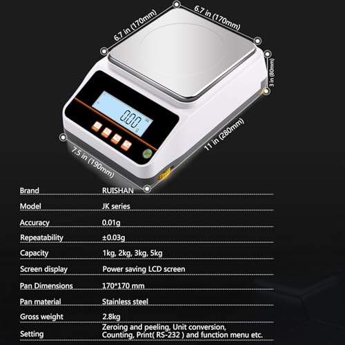Image of Lab Balance Scale 3000gx0.01g High Precision Electronic Digital Analytical Balance Gram Scale