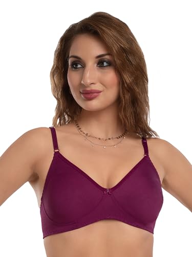 Image of Daisy DEE Women's Cotton Seamless Wire-Free Bra | Lightly-Padded | Full Coverage Everyday Bra | Comfortable Fit for T-Shirts Bra - NLPZ