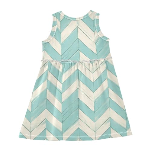 KLL Teal Turquoise Green Painted Wood Little Girls Sporty Dress Swing Beach Sundress Summer Sleeveless2