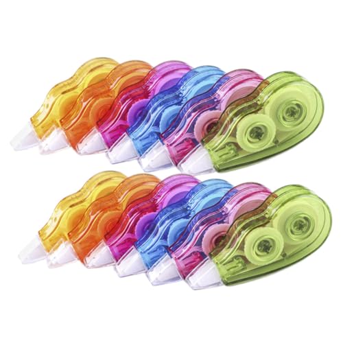 PRETYZOOM 12 piezas Cinta Correctora Portátil sin Secado Cinta Blanca para Estudiantes Material Escolar Papelería Herramienta de Corrección Diaria Color Aleatorio Color Aleatorio