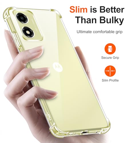 Image of Lustree Back Cover Transparent Case Compatible with Motorola G24 /G24 Power | Clear + TPU Case with 4 Corner Air Cushion Protection & Camera Protection | Slim& Stylus Cover