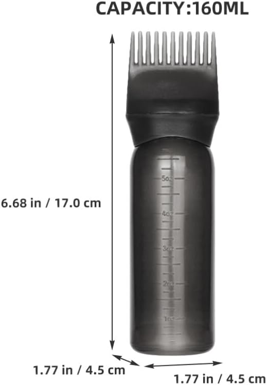 2pcs Root Comb Hair Oil Applicator Bottle Graduated Container for Dye and Oiling Easy Use Design for Salon Professionals